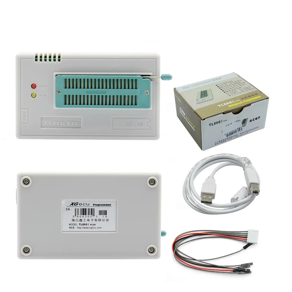 Programador Universal de Alta Velocidad T48 TL866II Plus + Adaptadores + Clip de Prueba PIC Bios Foto 2 de 4