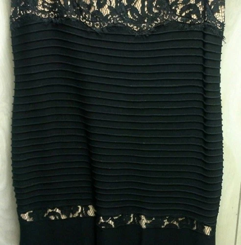 Tadashi Shoji черный, с золотой подкладкой, платье, кружевной топ, безрукавка, оболочка размер 14 отличная покупка - Изображение 4 из 4