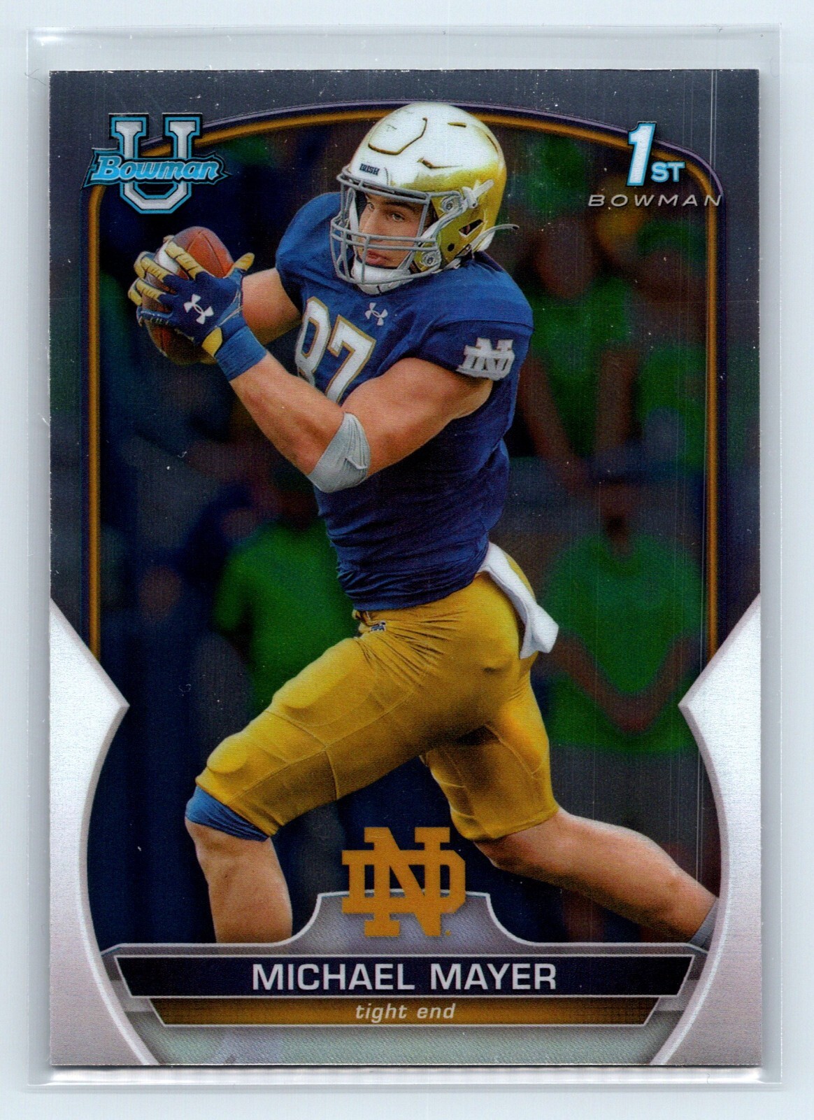 2022 Bowman University Chrome Base #41 Michael Mayer - Notre Dame Raiders