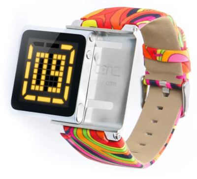 iWatchz Psychedelic Pink Armband für Apple iPod Nano 6 ,Stoff,70er Jahre Muster