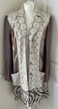 New Legatte Save The Queen Trench Coat Jacket Sz 16 18 Sequin Lace Linen