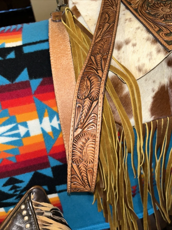 Bolsa carteiro American Darling feita à mão couro e couro bovino usada uma vez - Imagem 2 de 4