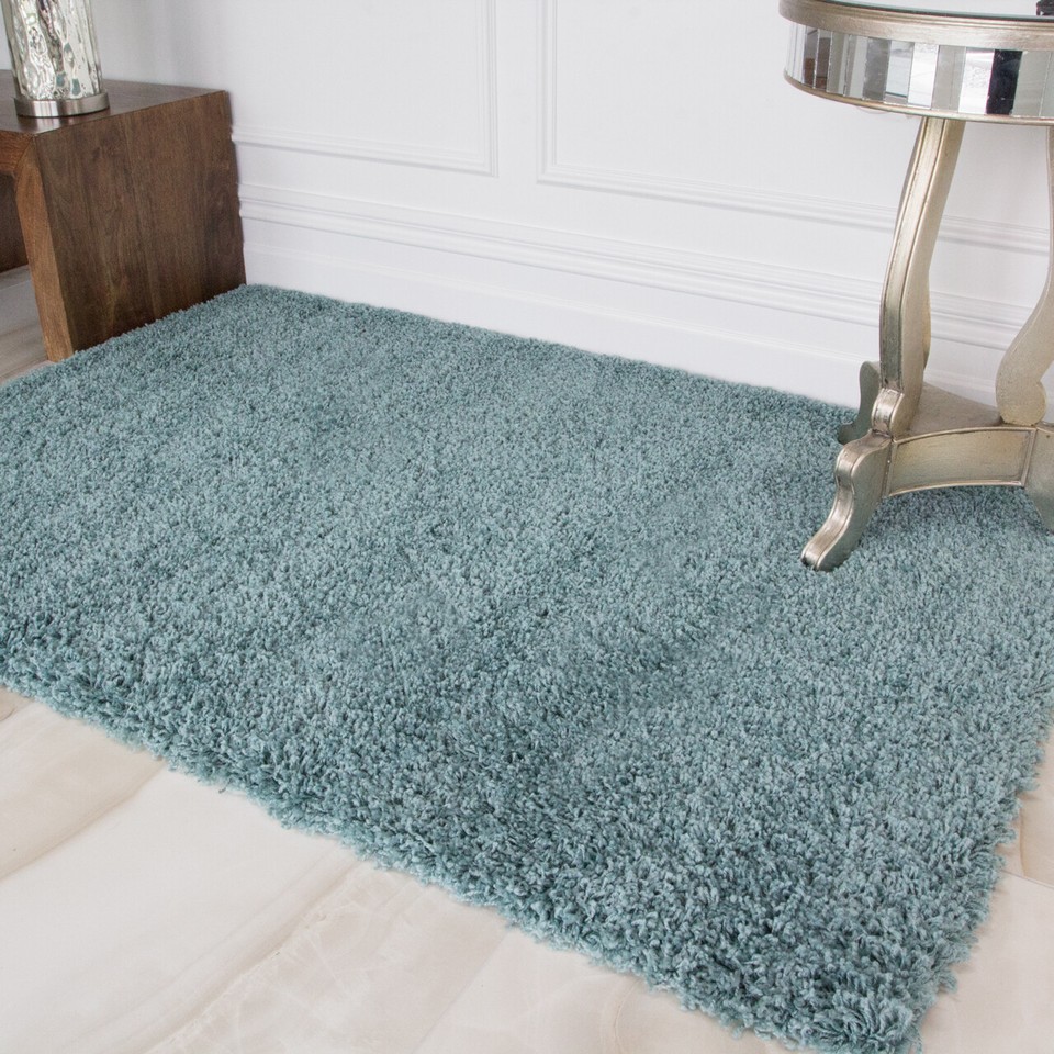 X SMALL MEDIUM SIZE THICK PLAIN SOFT SHAGGY RUG NON SHED 3cm PILE ...