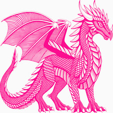 30 Custom Pink Fantasy Dragon Personalized Address Labels
