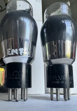 Matched Pair Type 59 Sylvania & Philco ST Bottle Globe POWER Tubes