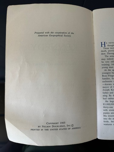 American Geographical Society John F. Kennedy Kennedy Young Man Of Destiny - Imagen 4 de 6