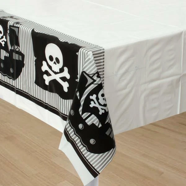 Skull and Cross Bones Pirate Party Invitations & Table Cover Party Decorations - Image 2 of 3
