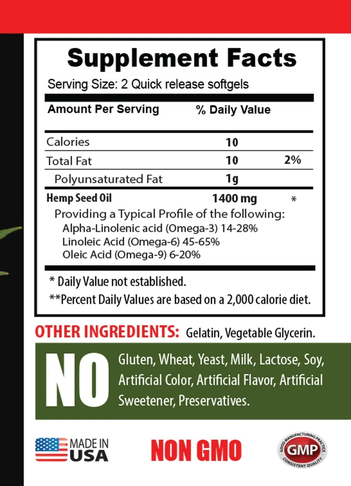 натуральный усилитель энергии - масло семян конопли 1400 мг (1) - подавитель аппетита - Изображение 2 из 4