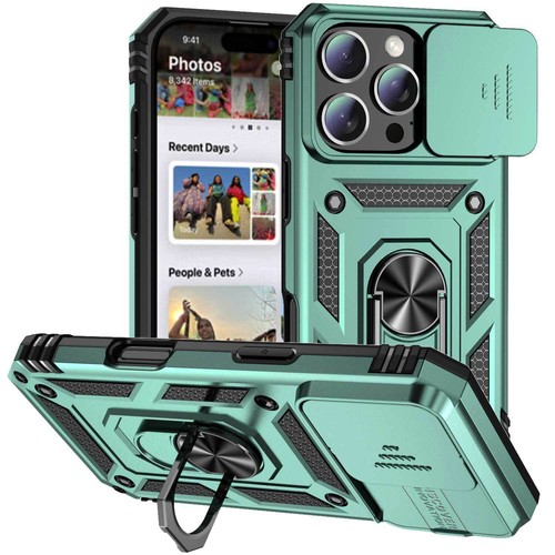 Luxury Stand Armor Camera Cover Cover Case For 16E 16 15 14 13 12 11 Pro Max - Picture 19 of 26