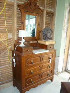 Antique Walnut Victorian Dresser With Mirror And Gloveboxes Ebay