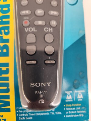 Sealed Vintage Sony RM-V7 Remote Control - New In Package Multi