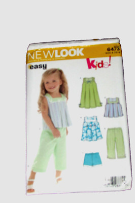 NEW LOOK  girl's size 1/2 to 4 sleeveless dress, top, pants, shorts (sew drwr)