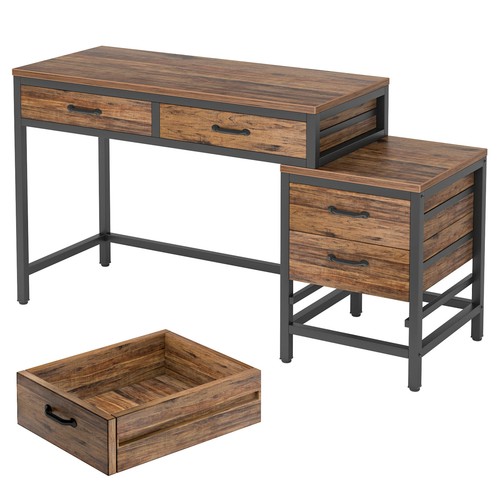 Tribesigns Computer Desk with 3 Drawers, 59-Inch PC Desk with Reversible - Bild 19 von 27