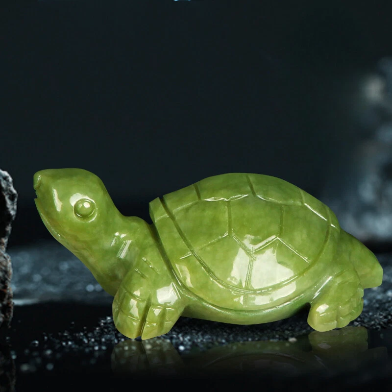 Natural Jade Carving, Longevity Turtle Jade Carving Fish Tank Decoration - Image 2 of 4