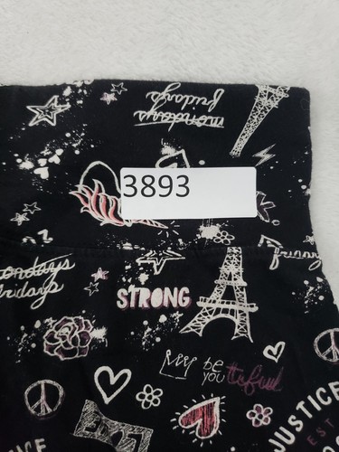 Justice leggings girls size 14/16 wide Band Black Full Length Doodle Graphics - Picture 8 of 8