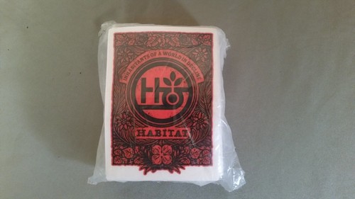habitat skate inscription red sticker lot 100 pcs. 2 3/4 x 4 inches