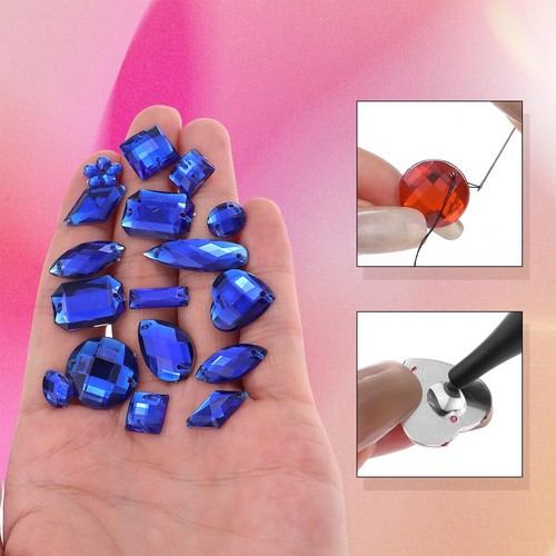 500 Pieces Sewing Gems Acrylic Sewing Crystal Mixed Shapes Sew On Rhinestones... - Picture 6 of 8