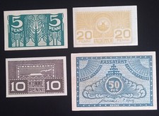 Estonia, 5, 10, 20, 50 Penni 1919, AU-UNC.