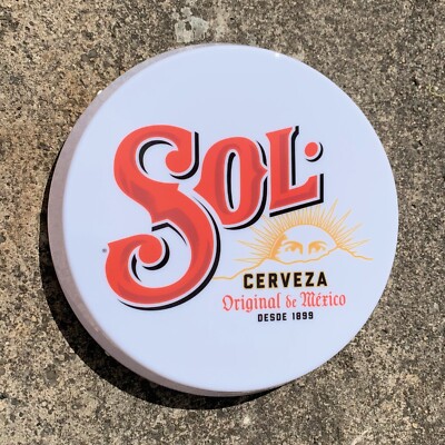 SOL CERVEZA Leucht LED Bar Wandschild Logo Kneipe Bier Lager Mann Höhle Garage Schuppen