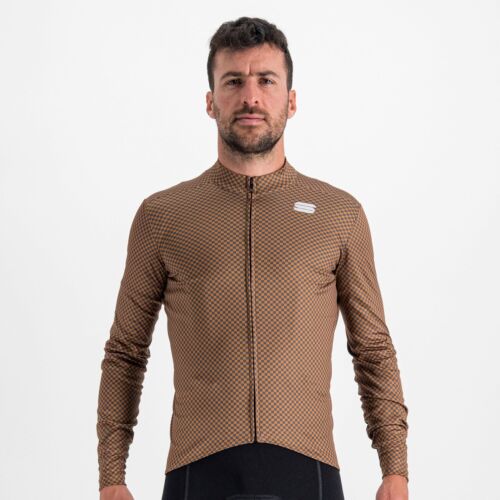 Sportful Checkmate Long Sleeve Thermal Jersey 2XL Leather/Anthracite/Pompelmo