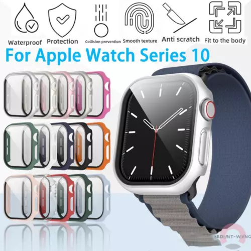 Hard PC Bumper Case +Tempered Glass Cover for Apple Watch Series 10 42mm 46mm - Picture 6 of 32