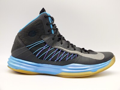 Nike Hyperdunk 2012+ Lunarlon Men's Basketball Shoes 524948-001 Blk/Blue Sz 12