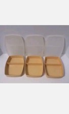 Vintage - Tupperware Divided Storage - LOT of 3 - w/ Lids - 813-5 - Made in USA