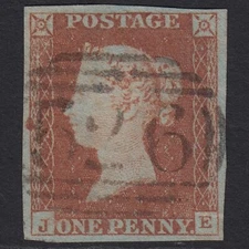 U33_16 GB QV 1841 1d RED-BROWN PLATE 76 SG8-B1(1) JE FU WINSFORD 526