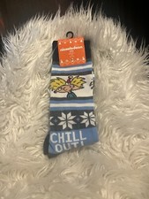 Christmas Holiday Socks Hey Arnold Chill Out Nickelodeon Crew Casual Dress New