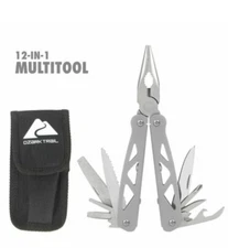 New OZARK TRAIL 12-IN-1 MULTI TOOL WITH SHEATH SILVER HANDLE NEW! FREE SHIPPING 