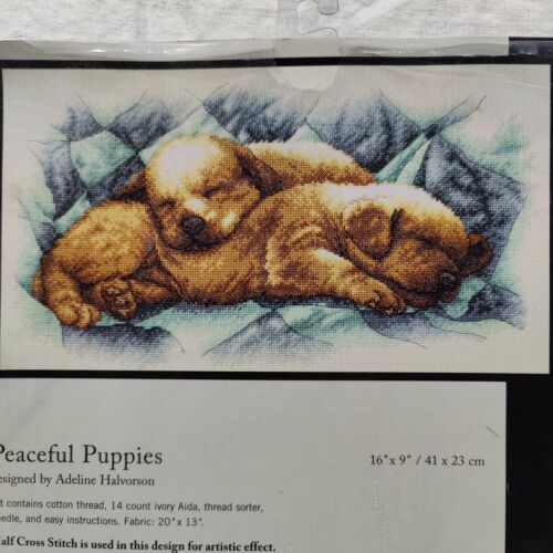 Dimensions Peaceful Puppies Dogs Animal Cross Stitch Kit 35215 9" x 16" Complete - Picture 22 of 24