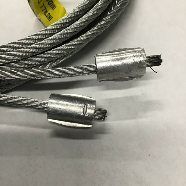 9’ High Standard Lift Torsion Cables 5/32” x 128.25” Pair Garage Door