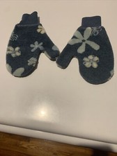 Corky  Company Floral Soft Blue Mittens Girls Toddler Outerwear 7/8  UP XL