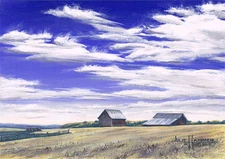 "Farm Sky" 8x10 double-matted Acrylic Art Print by artist Julie Hammer