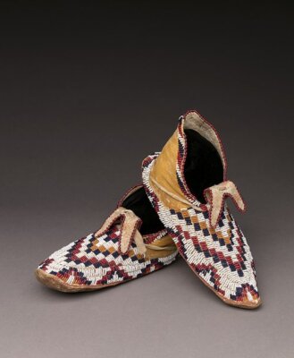 Old American Apache Style Suede Leather Handmade Beaded