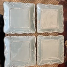 Southern Living Gallery Pacific Blue Accent Salad Plates, 7.5" Plates, Set of 4