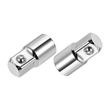 2 Pcs 3/8" Drive F x 1/2" M Socket Adapter, Female to Male, Cr-V Silver 