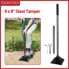 Steel Garden Tamper 122cm Handle 20x20cm Heavy Duty Ground Leveler Install Paver