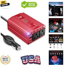300W Car Power Inverter - DC 12V to 110V AC Car Plug Adapter with 30W USB-C ...