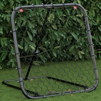 FußBall-Rebounder Verstellbar Schwarz 84X73X60-80 Cm Stahl FußBall Rebounder Fuß
