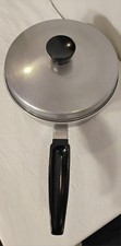 Vintage Sears Robbuck Aluminum Egg Poacher Set 4 Cup Pan Insert Rare