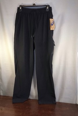 Asics Woven Joggers Pants Black Men s Stretch Welded Leg Zip Pocket Size SP