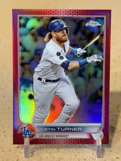 2022 Topps Chrome MLB Justin Turner RED REFRACTOR /5 #194 - Los Angeles Dodgers