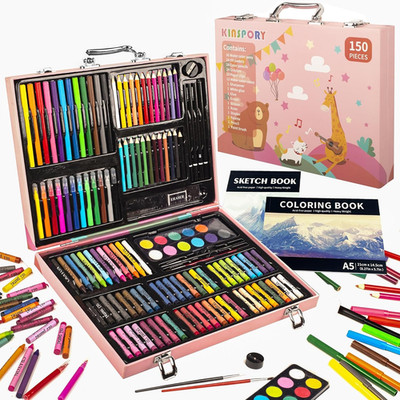 150PC Art Set with Sketch , Coloring Art Kit Drawing Art Supplies Case, Markers