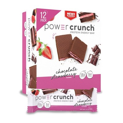 Protein Wafer Bars High Snacks Chocolate Strawberry 12 Count Power Crunch Taste