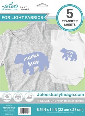 Jolee's Easy Image Transfer Blätter 8,5''X11'' 5/Pkg - für leichte Stoffe - 56400032