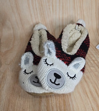 JANE & BLEECKER Women’s 8-9 Critter Ballerinas Slippers CUDDLE BEAR