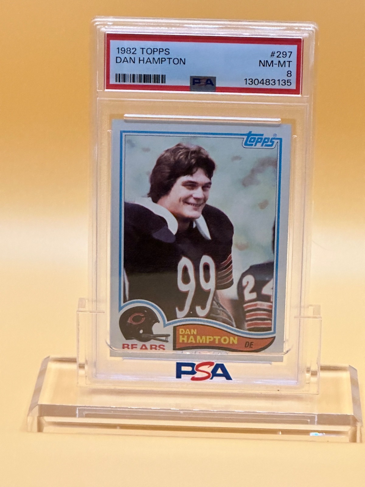 1982 Topps - Dan Hampton #297 - Second Year Card - Graded PSA 8