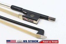 4/4 Carbon Fiber Violin Bow AAA Bow Hair Ebony Frog Pearl Inlay Straight Balance