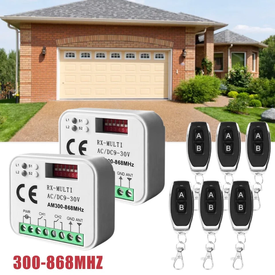 Universal Funk Empfänger 300-868MHz Mit Relais Ausgang Für Garagentor Antrieb - Bild 4 von 4